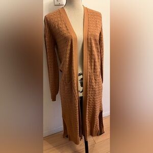 Caramel Crochet Long Duster Boho Bohemian Hippie Cotton